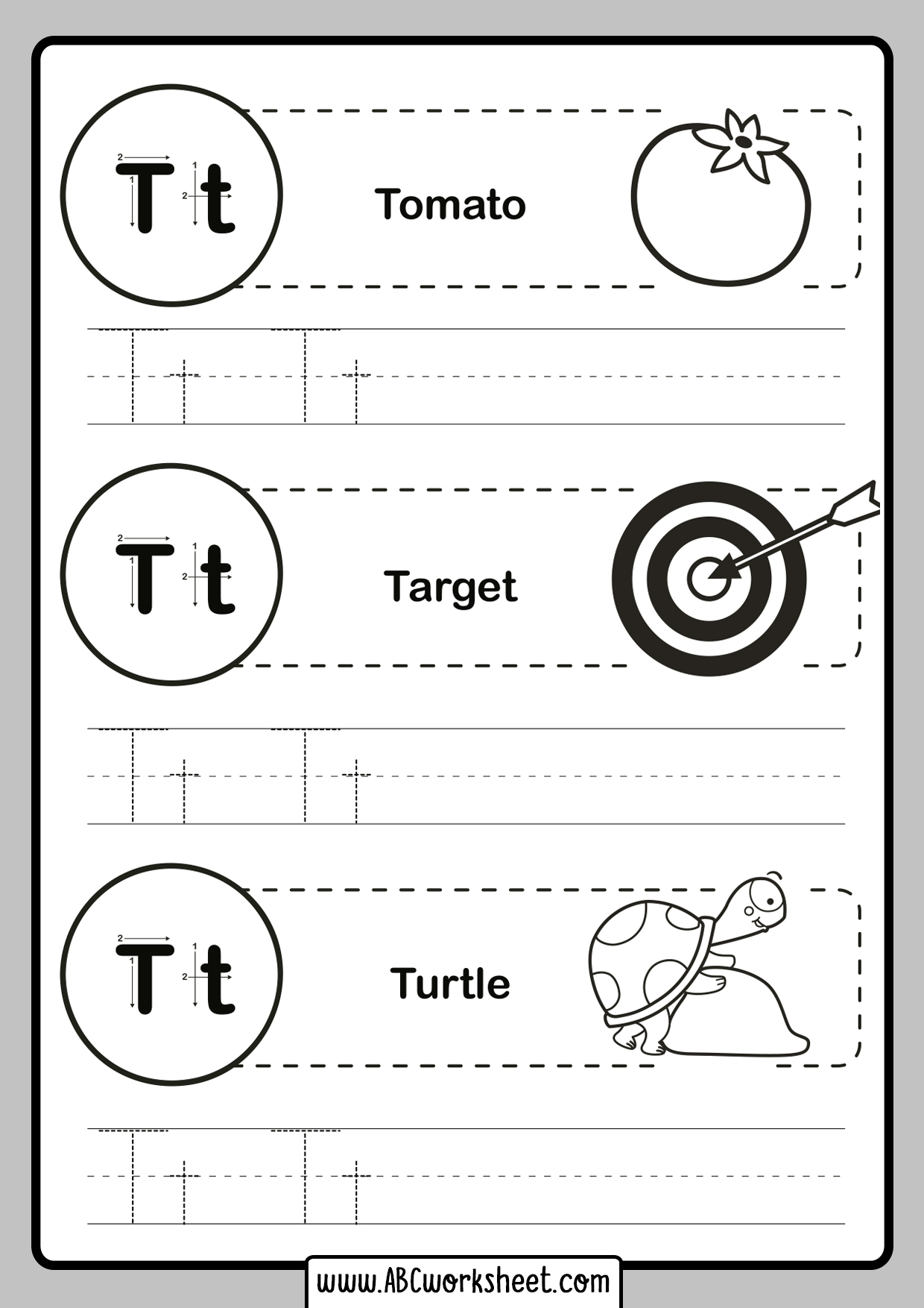 alphabet tracing printable abc worksheet