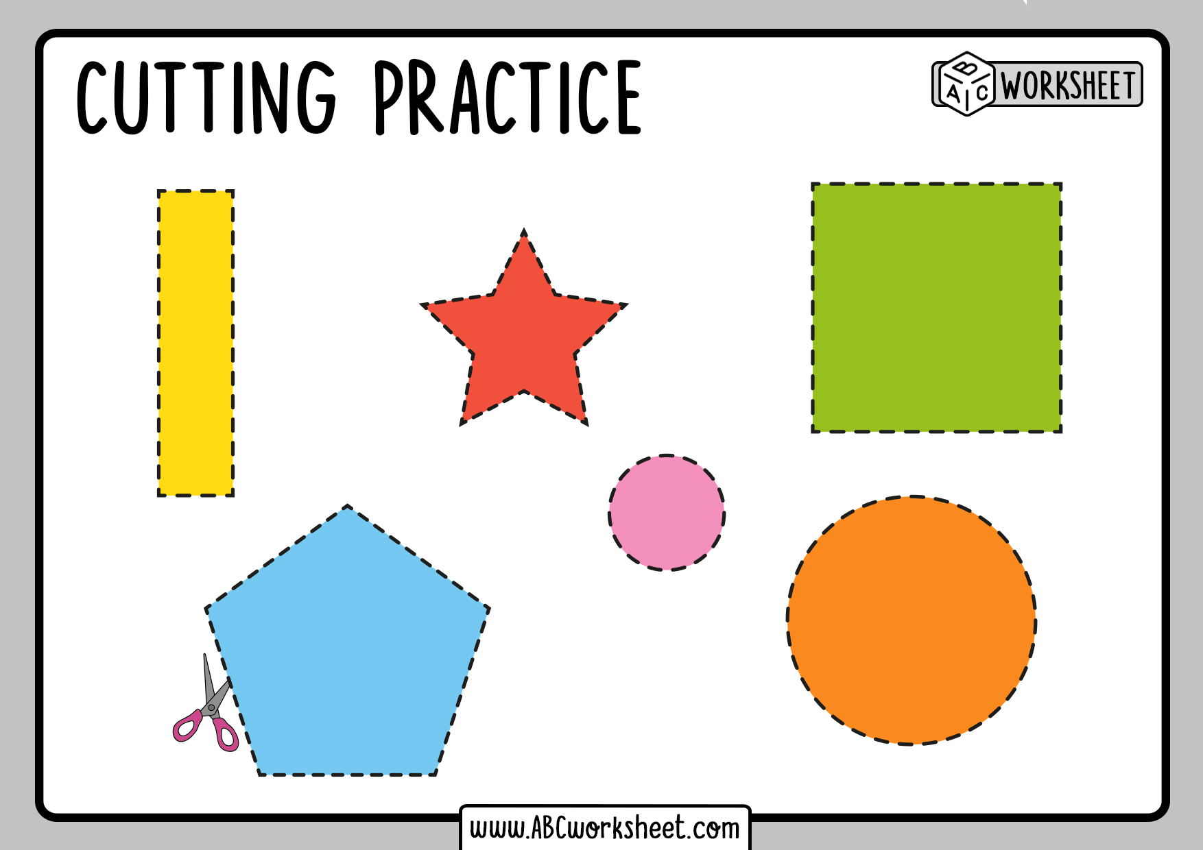 cutting practice shapes pdf abc worksheet