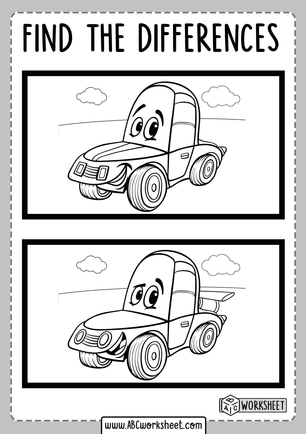 Spot the Differences Worksheets Educational - ABC Worksheet