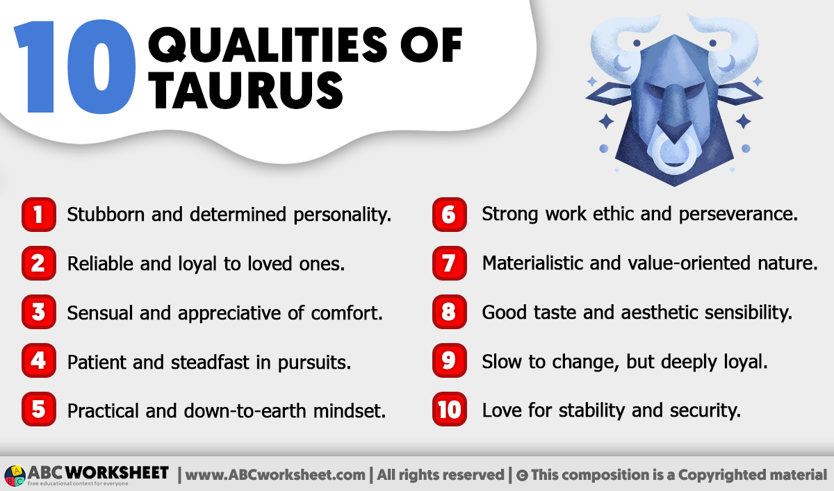 Qualities Of Taurus Zodiac Sign