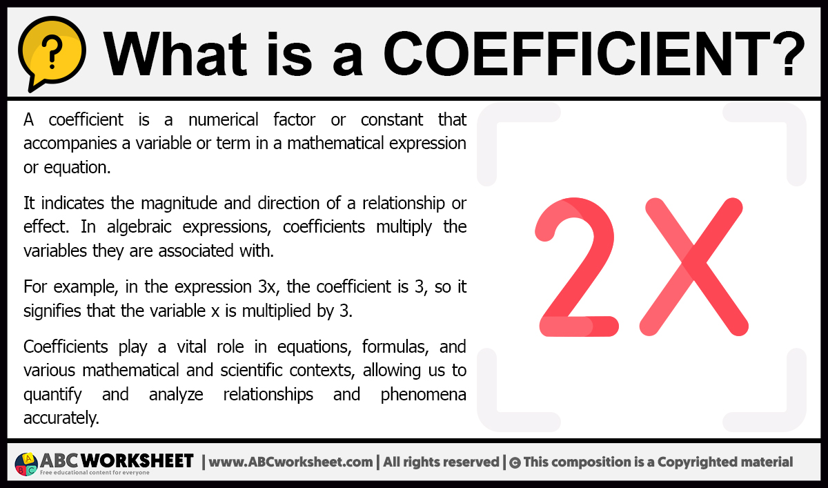 Expression- Term, Factor, Coefficient :Definition and examples - Cuemath
