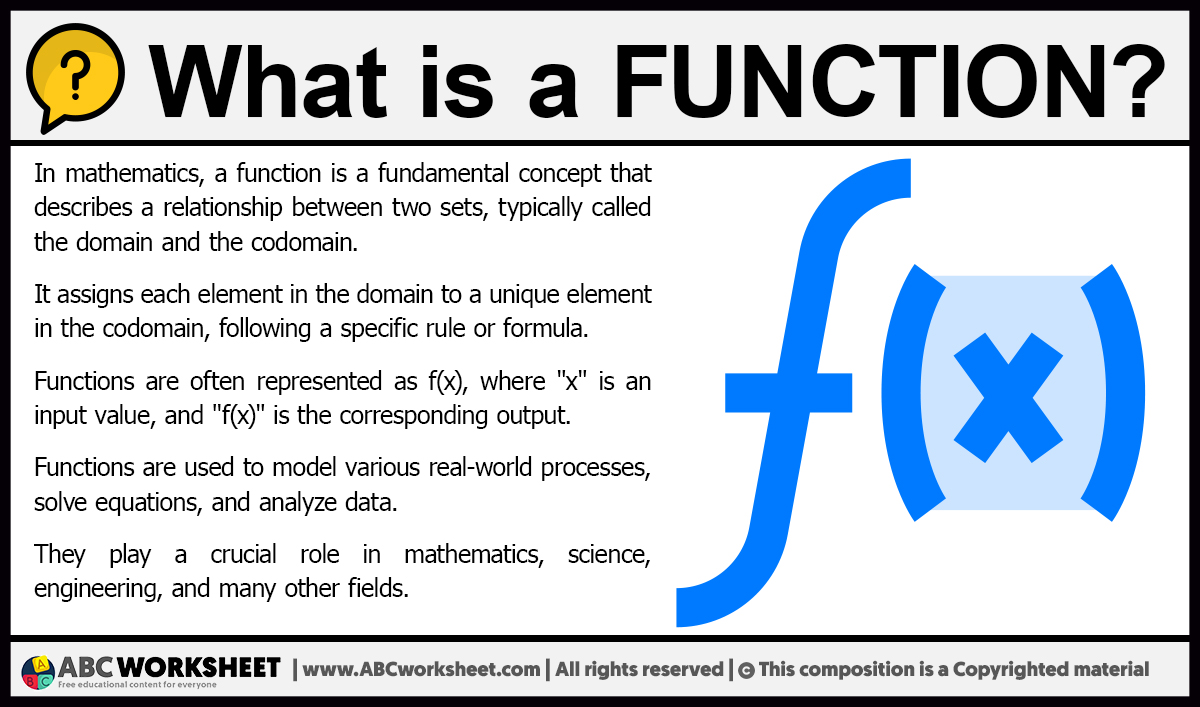 Definition Of Function In Mathematics With Example