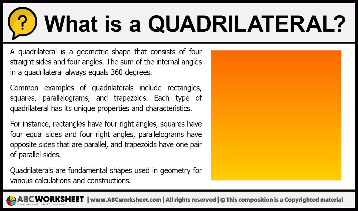 What is a Quadrilateral Definition of Quadrilateral